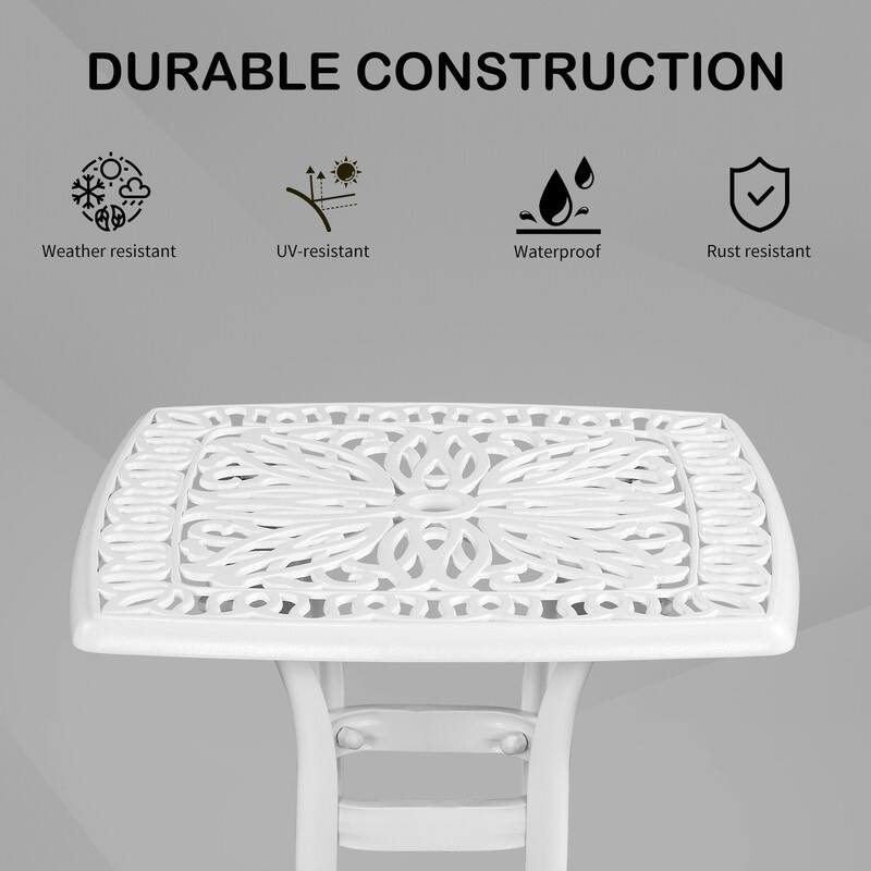 Patio 21" Cast Aluminum Dining Table with Umbrella Hole