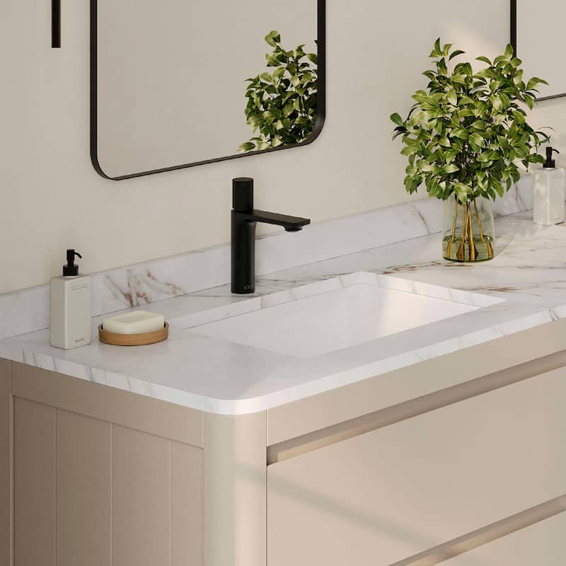 21.25"W x 14.5"D White Rectangular Undermount Bathroom Sink