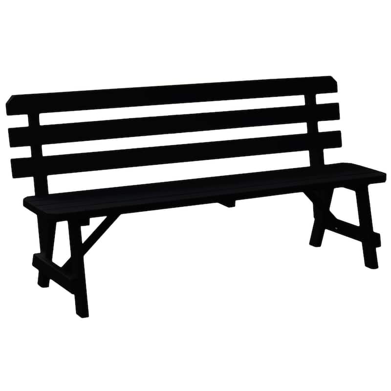 Pine 5' Traditional Backed Bench - Black