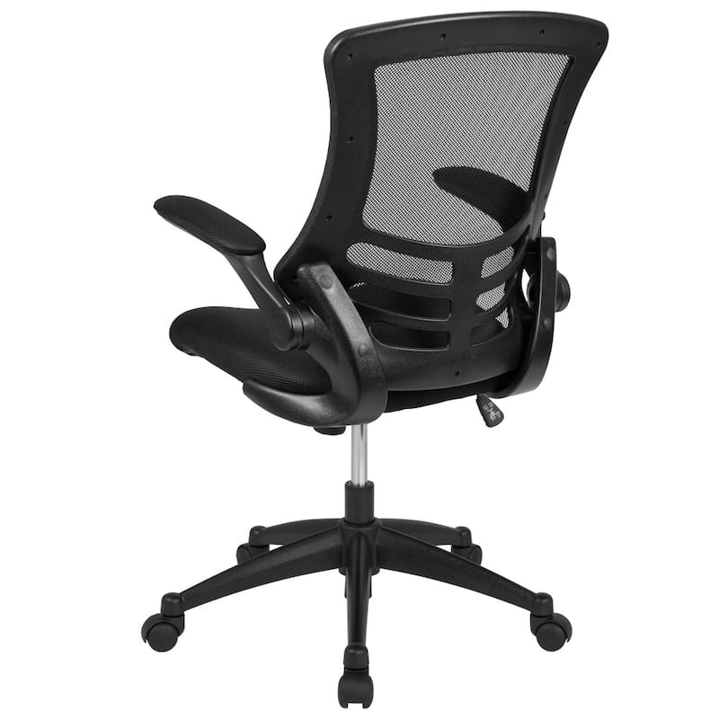 Set of 4 Mesh Swivel Ergonomic Task Office Chairs with Flip-Up Arms - 24.5"W x 25.5"D x 37.5" - 41.25"H