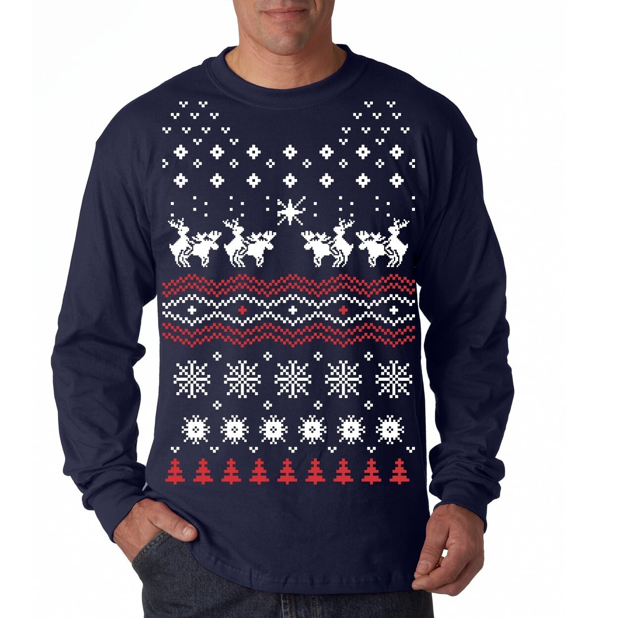 Humping Moose Long Sleeve Ugly Christmas Sweater Shirt Humping Moose Long Sleeve Ugly Christmas Sweater Shirt