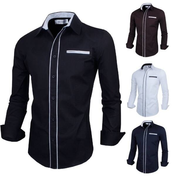Shop Fashion Men S Long Sleeve Dress Shirts British Style Men S