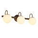 preview thumbnail 16 of 34, Aladari Modern Gold 3-Light Bathroom Vanity Lights Opal Glass Wall Sconces