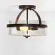 preview thumbnail 3 of 8, SAFAVIEH Lighting Nensor LED 2-light Flush Mount - 13" W x 13" L x 10" H
