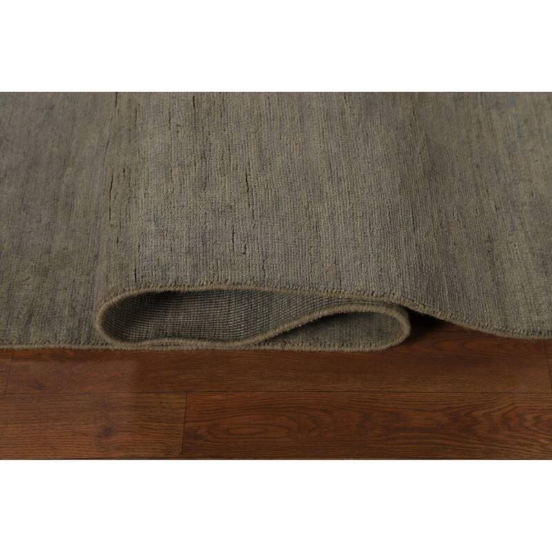 Gabbeh Modern Area Rug Handmade Green Oriental Wool Carpet - 5'7" x 8'0"