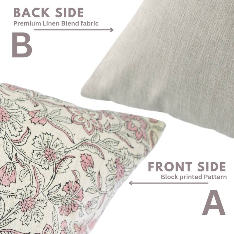 Fabdivine Soft Pink Pillowcase Floral Throw Home Decorative 26x26 Inch Cushion Cover for Living or Bedroom, Jarul