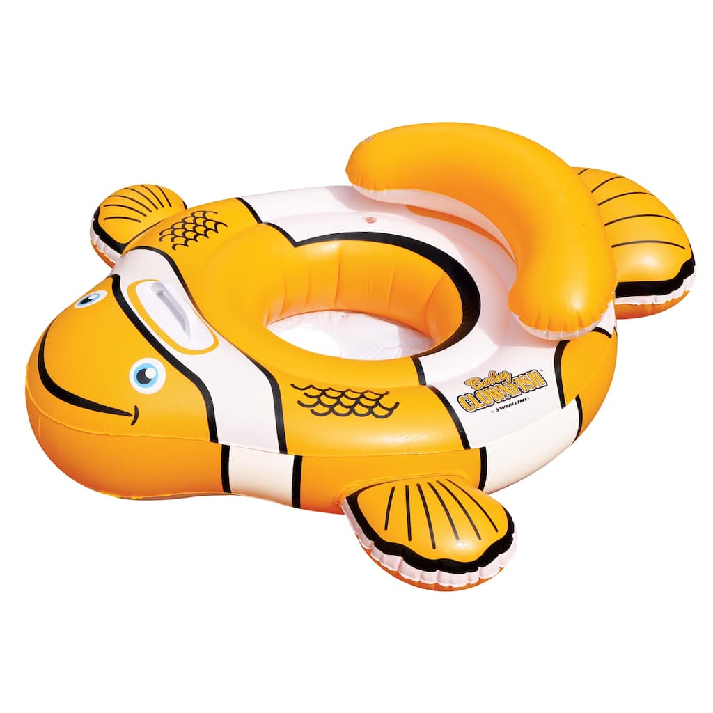 40'' Orange and White Inflatable Clownfish Baby Pool Float - 40"
