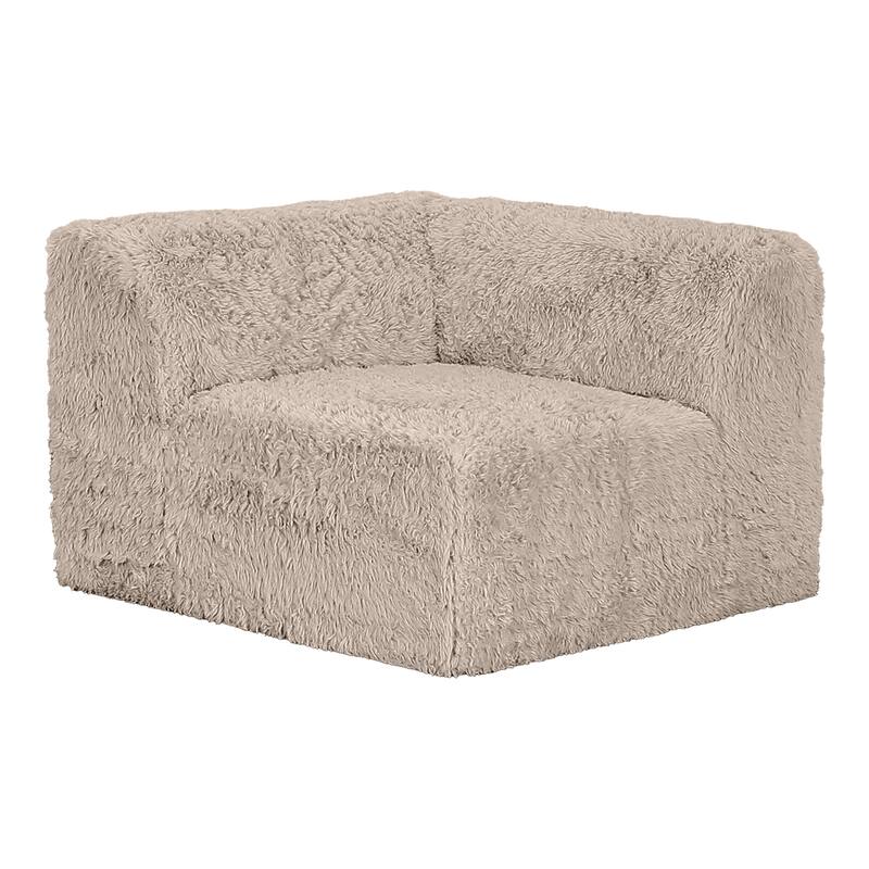 Furniture of America Ylena Modern 5-Piece Faux Fur Foam Modular Compressed Sectional Sofa