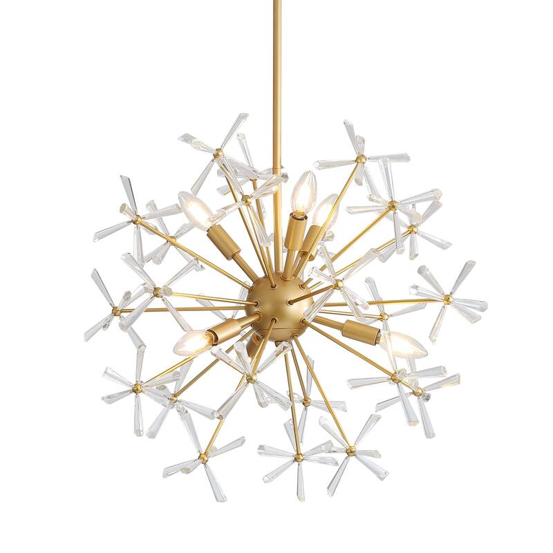 Wry Lighting Dandelion 6-light Pendant in Matte Gold
