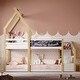 preview thumbnail 27 of 34, Twin House Bunk Bed with Stairs & Blackboards - Playful Design for Kids