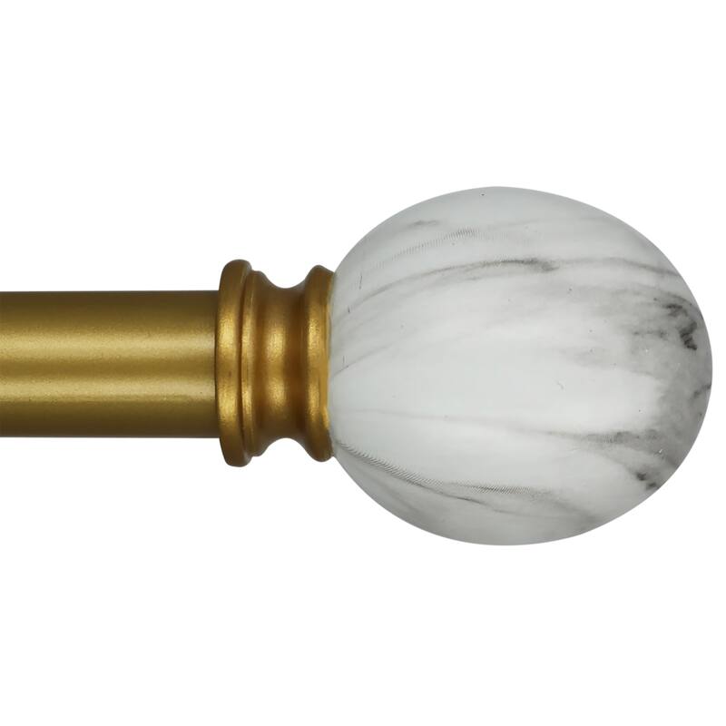 Meriville 1-Inch Diameter Single Window Treatment Curtain Rod, Ellipse Marble