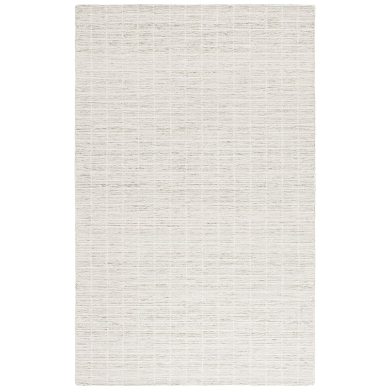 SAFAVIEH Handmade Ebony Peigi Contemporary Wool Rug - 6' Square - Sage/Ivory - Square