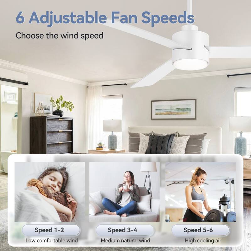 52-inches 3-Blade Ceiling Fan With Remote Downrod