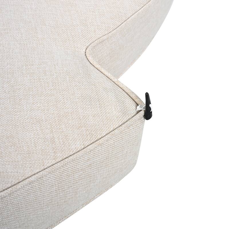Scott Living Jennie Outdoor Round Wicker Daybed with Water-Resistant Beige Cushions