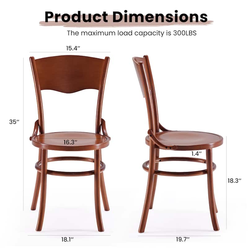 Solid Wood Dining Chairs Set of 2, Rustic Farmhouse Kitchen & Dining Room Chairs for Dining Room, Mid Century Dining Chairs