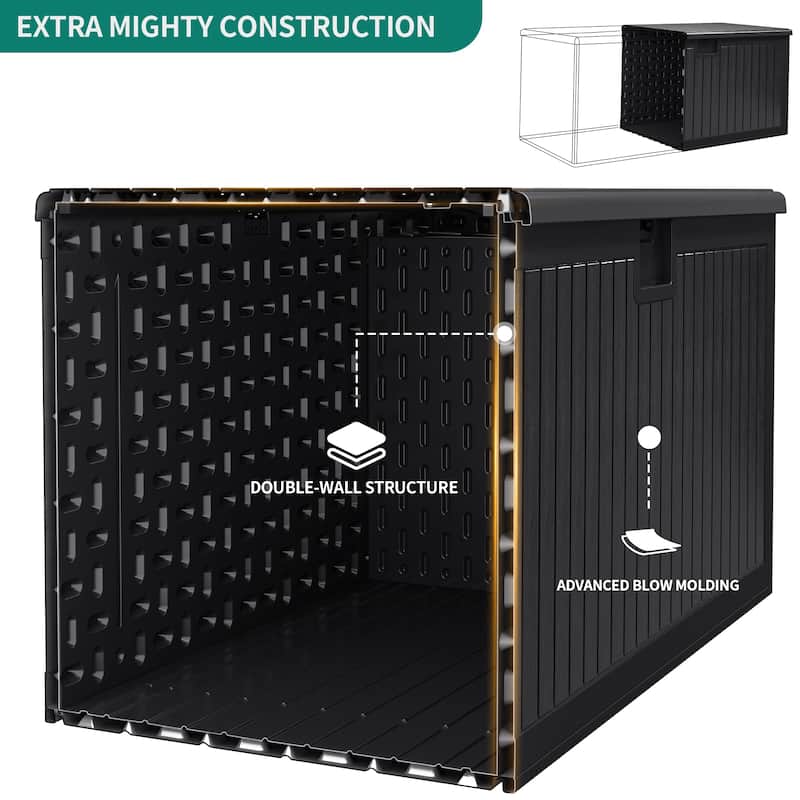 260 Gallons Water Resistant Resin Lockable Deck Box