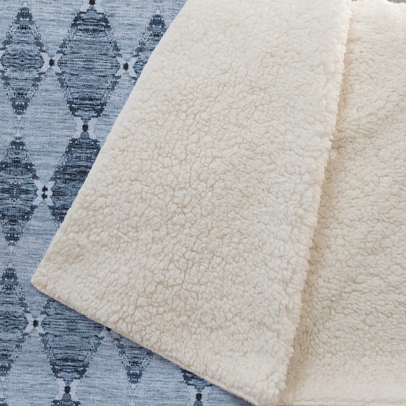 Premium Machine Washable Boho Modern Sherpa Throw Blanket