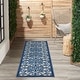 preview thumbnail 82 of 103, Nourison Aloha Transitional Scroll Indoor/Outdoor Damask Rug 2' x 6' Runner - Blue