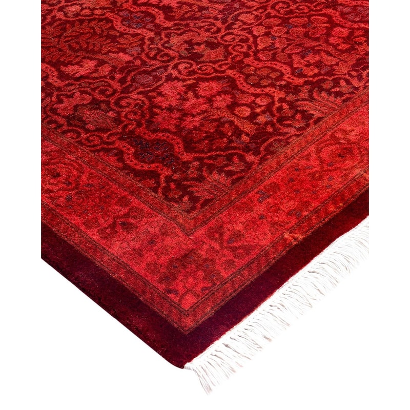 Contemporary Overdyed Wool Hand Knotted Runner - 2' 7" x 12' 5"