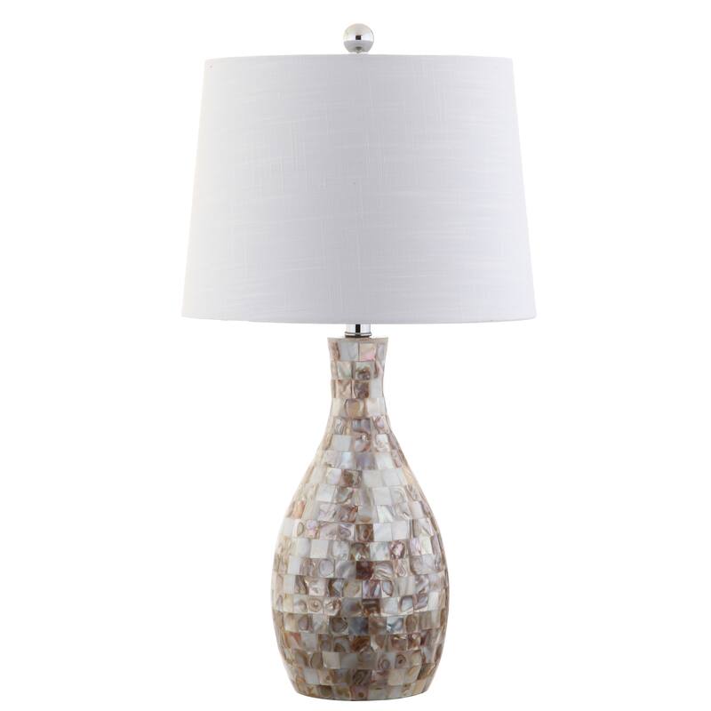 Zuri 26.5" Seashell LED Table Lamp, Ivory/Beige by JONATHAN Y