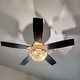 preview thumbnail 6 of 18, 52" Farmhouse Natural Rope Reversible 5-Blade Gold Ceiling Fan with Remote
