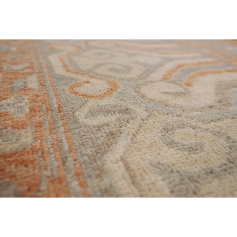 Orange Oushak Turkish Large Rug Hand-Knotted Oriental Wool Carpet - 12'2"x 14'10"