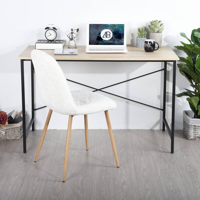 Homy Casa Modern Computer Desk, 47in Metal X Office Writing Table