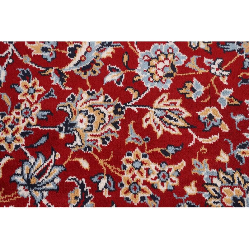 Red Kashan Turkish Area Rug Traditional Machine Made Carpet - 9'6" x 12'10"
