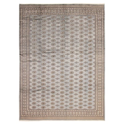 Finest Peshawar Bokhara Denim Blue Rug 9'10" x 13'6" - 9'10 x 13'6