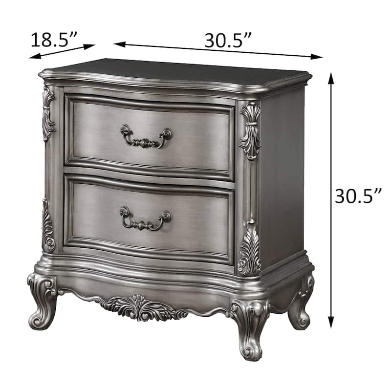 Olander Antique Platinum 2-drawer Nightstand