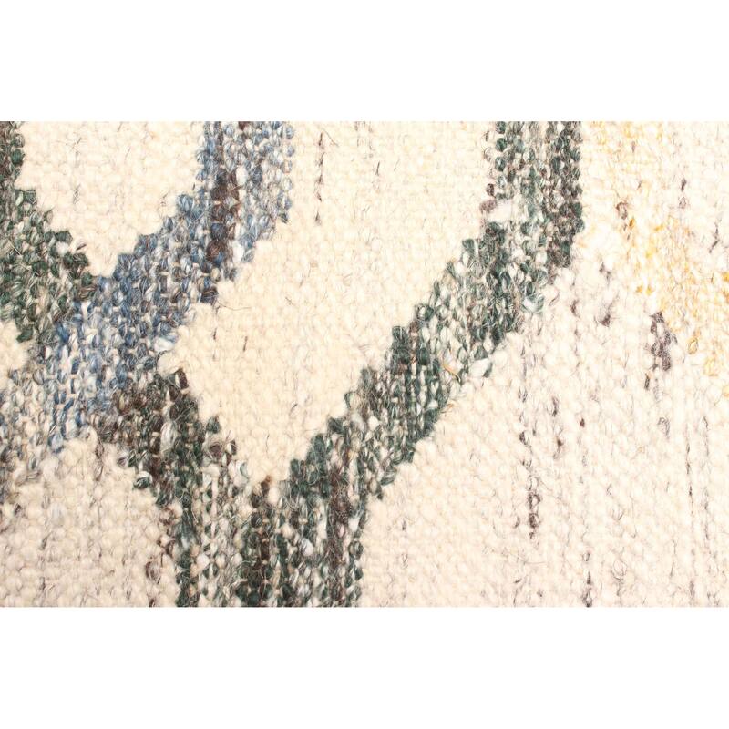 ECARPETGALLERY Flat-Weave Ankara FW Cream Wool Kilim - 5'2 x 7'9