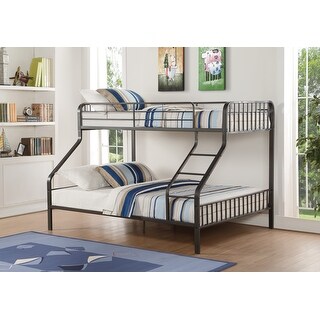 Twin XL over Queen Metal Bunk Bed with Built-in Ladder - Bed Bath ...