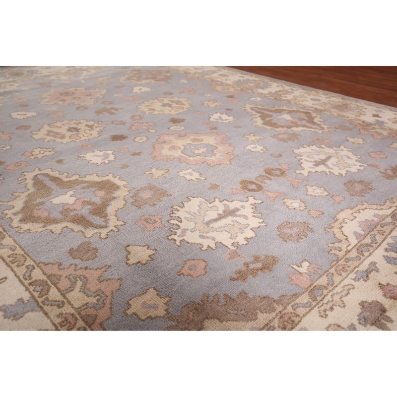 Blue Oushak Oriental Area Rug Handmade Wool Carpet - 8'2" x 10'2"