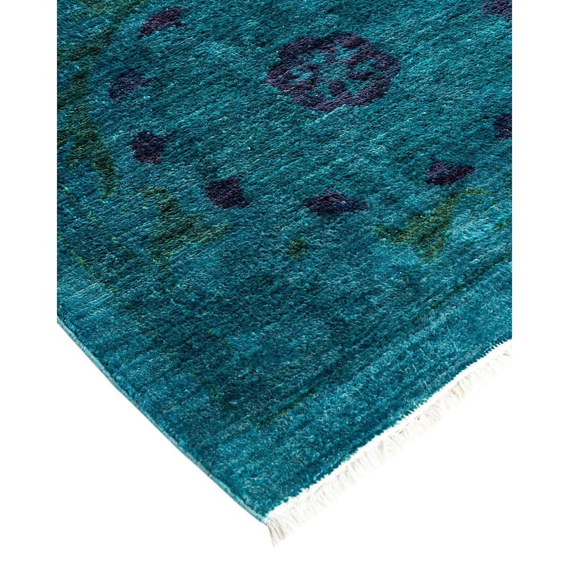 Vibrance, One-of-a-Kind Hand-Knotted Area Rug - Blue, 12' 1" x 15' 10" - 12' 1" x 15' 10"