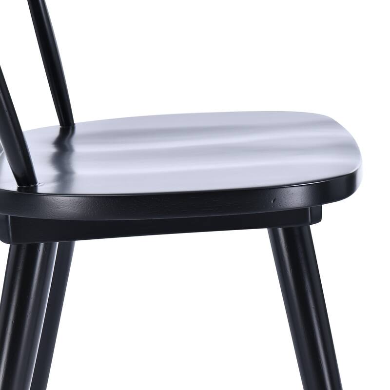 Oak Wood Dining Chairs With Barrel Splat Back Set of 2