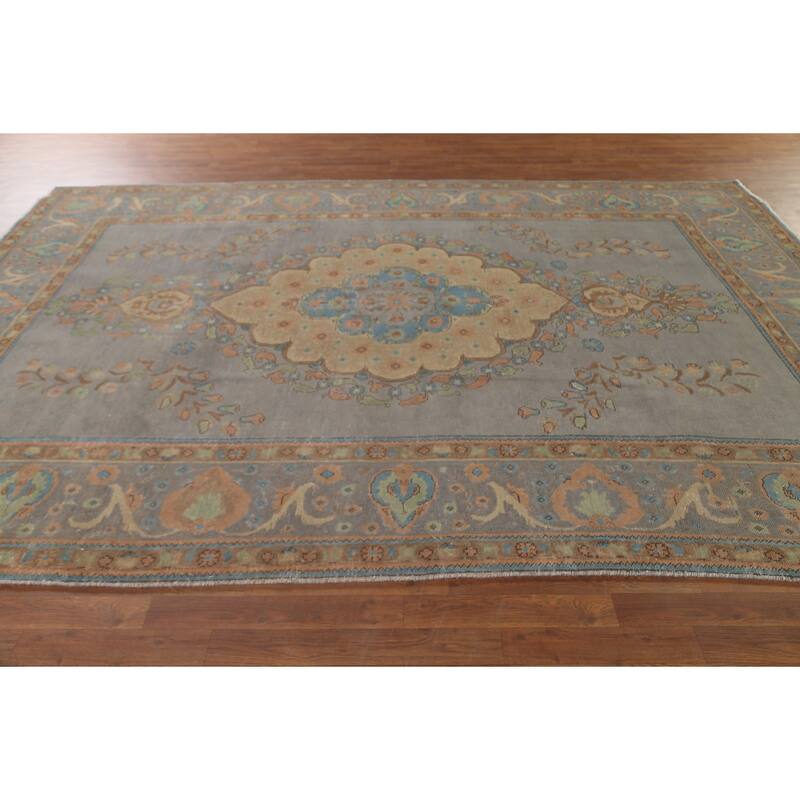 Over-Dyed Tabriz Persian Vintage Rug Hand-Knotted Wool Carpet - 8'3"x 11'5"