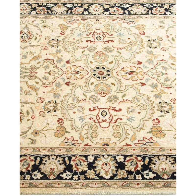Overton Handknotted Wool Traditional Oriental Beige Area Rug - 3' x 5'