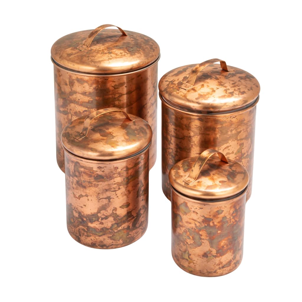 Oxidized Stainless Steel Canister Set - 6.75"L x 6.75"W x 8.75"H