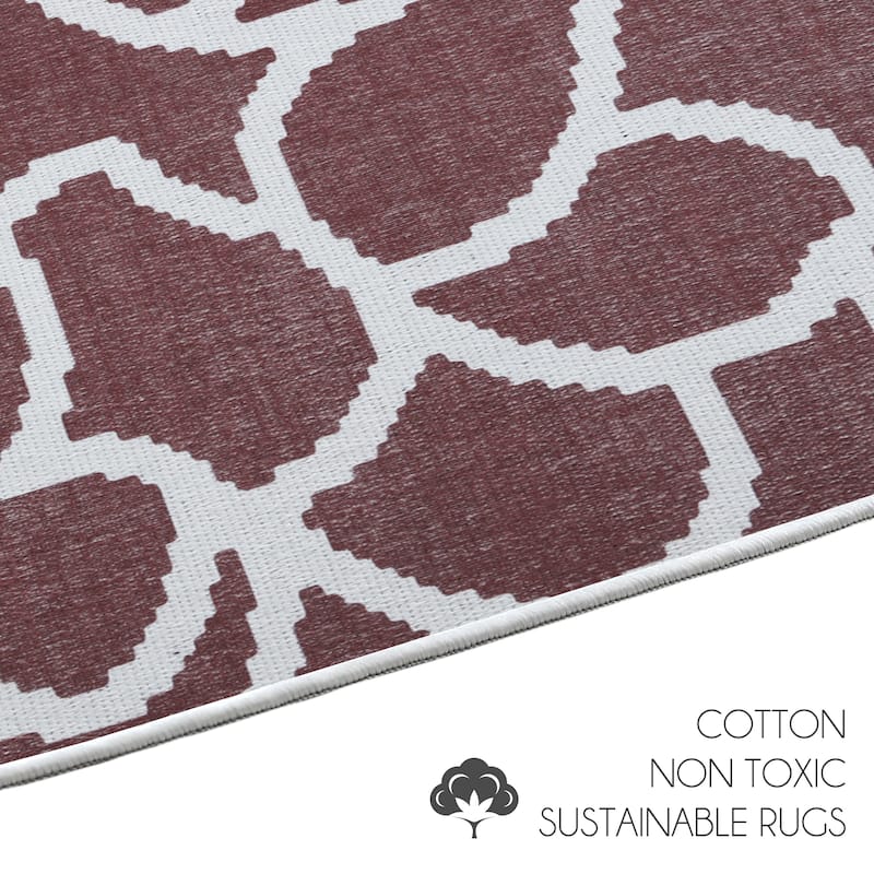 Sussexhome Heavy Duty Ultra Thin Non Slip Washable Cotton Indoor Rug - 2' x 3'