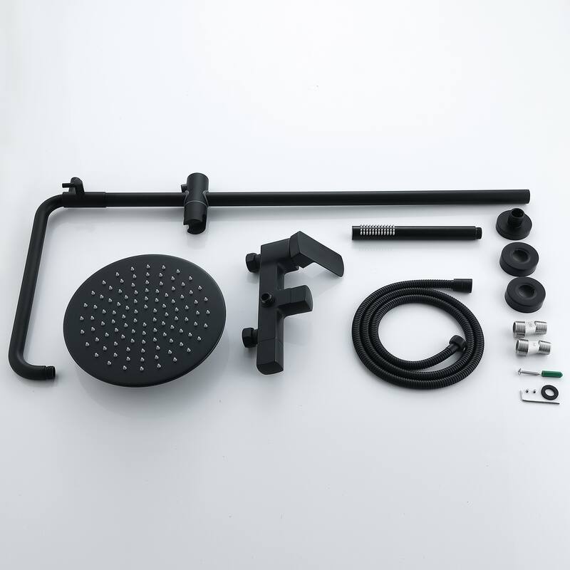 47"H Solid Brass Wall-Mounted Exposed Shower System with Tub Spout (Valve Included)