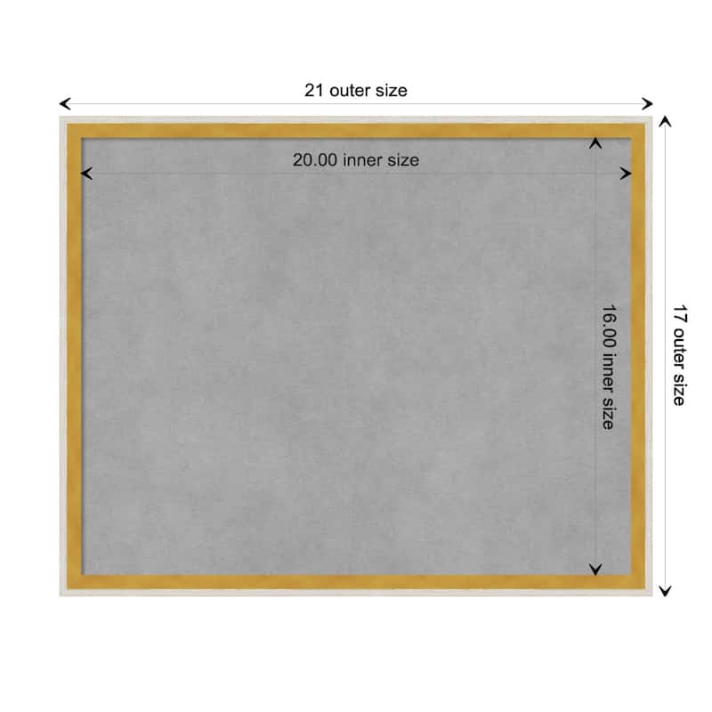 Amanti Art Paige White Gold Framed Magnetic Board - Board Size 20x16
