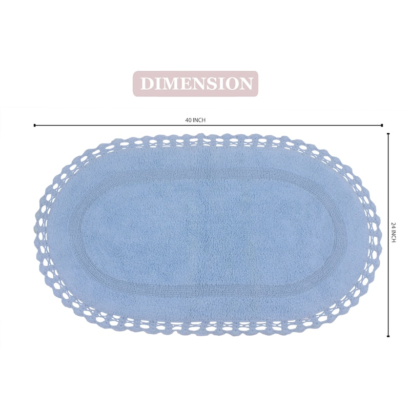 Hampton Contour Rug, Cotton Soft, Water Absorbent, Non Slip U Shape Contour Rug Machine Washable 20"x20" Contour