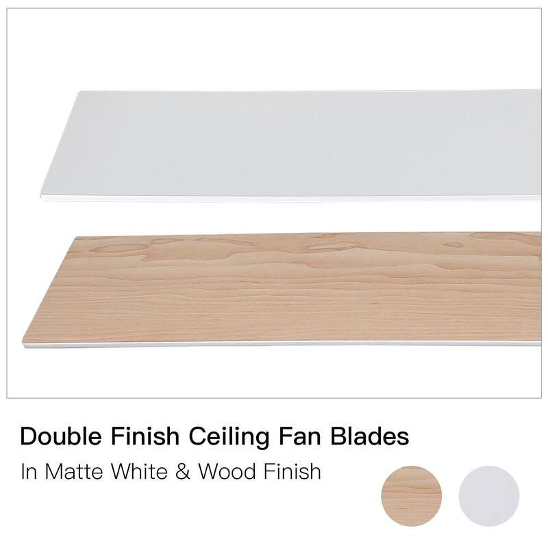 48" White Blades Lowe Profile Ceiling Fans with Light