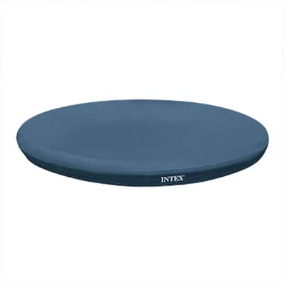 Intex 10 Foot Easy Set Round Above Ground Swimming Pool Debris Vinyl Cover, Blue - 5.2