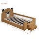 preview thumbnail 4 of 13, Twin Brown Upholstered Bed Daybed Frame with Bear Shaped Headboard, Hydraulic System & Breathable Mesh Fence for Boys Girls