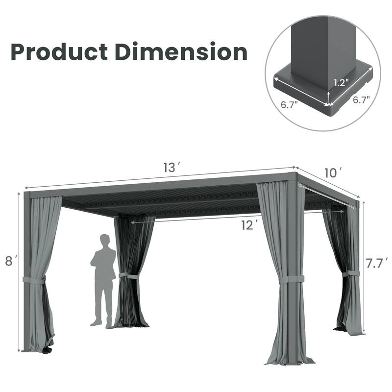 Aluminum Outdoor Pergola with Independent Louvered