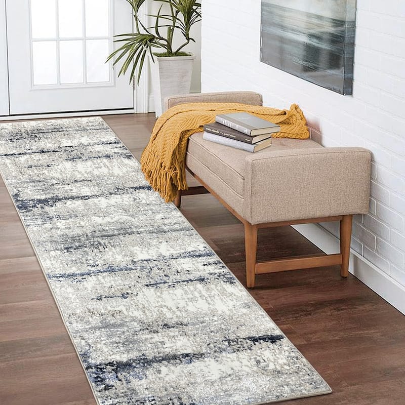 Ava Modern Abstract Performance Indoor Area Rug by Sevita
