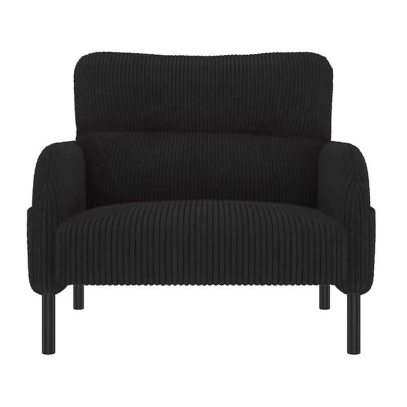 HOMEFUN Corduroy Upholstered Comfortable Single Wood Frame Armchair for Living room and Bedroom