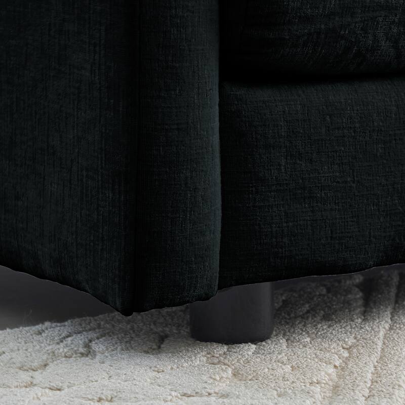 Upholstery Modular L Shaped Sectional Sofa With Reversible Ottoman for Living Room