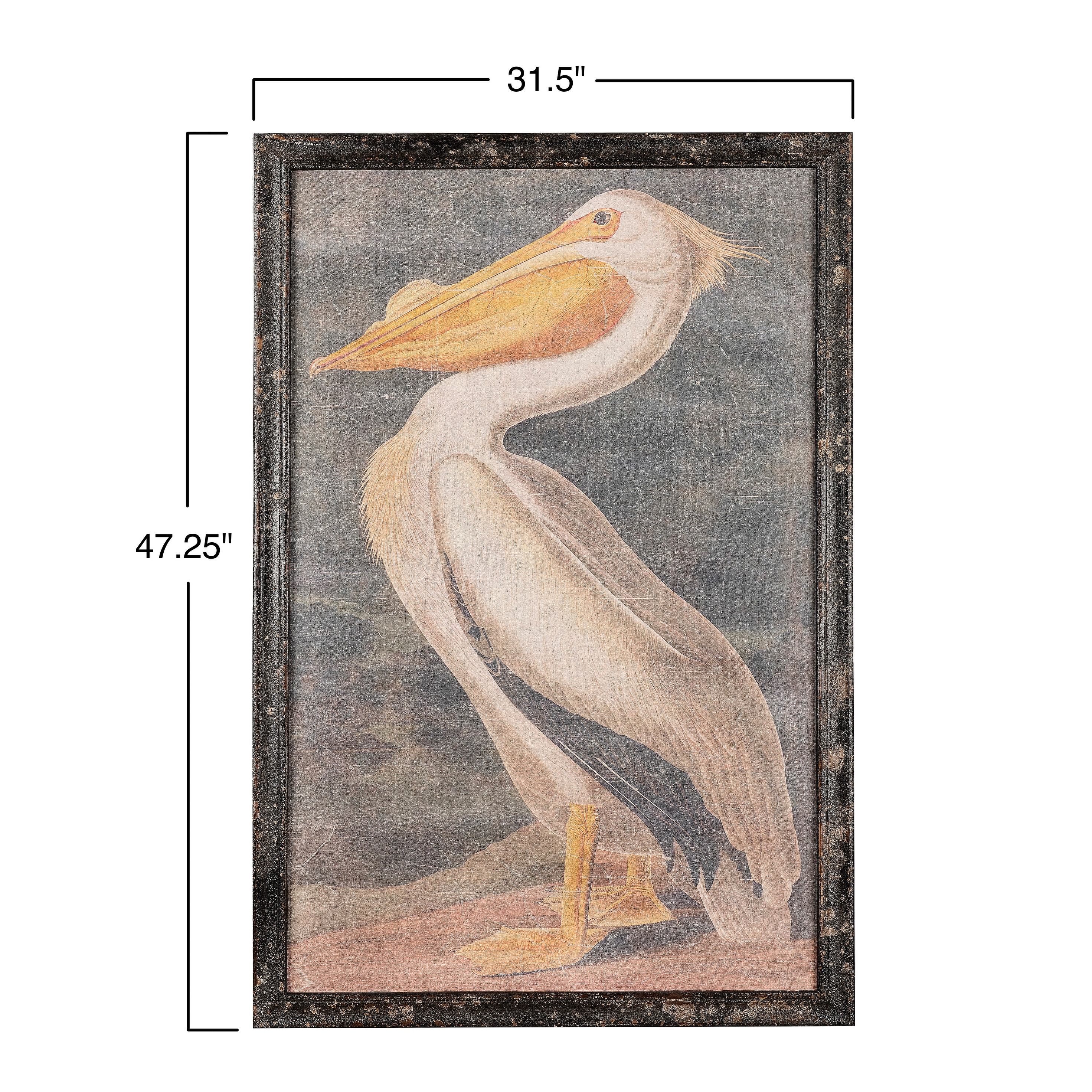Vintage Pelican Wall Art With Distressed Black Wood Frame Distressed Black On Sale Overstock 31298579